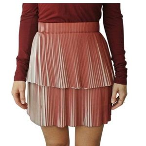 Designer Remix Red Para Layered Skirt